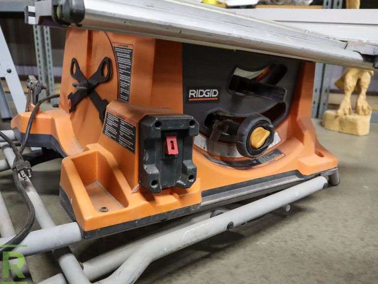 Ridgid R4510 10" Table Saw on Stand Roller Auctions