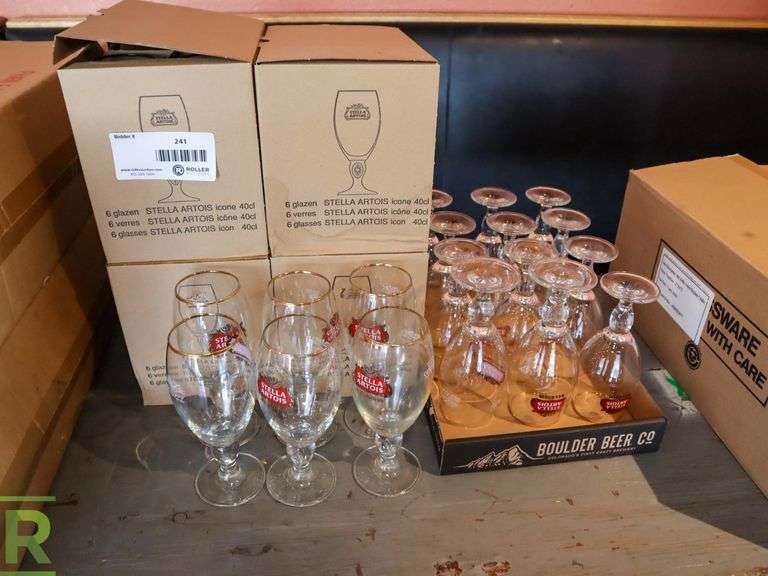 (42) Branded Beer Glasses Roller Auctions