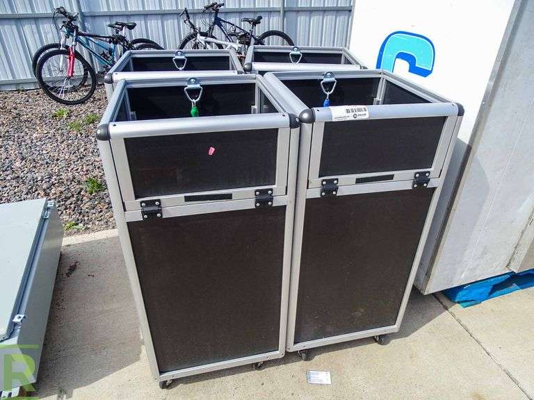 (4) Book Drop Carts Roller Auctions