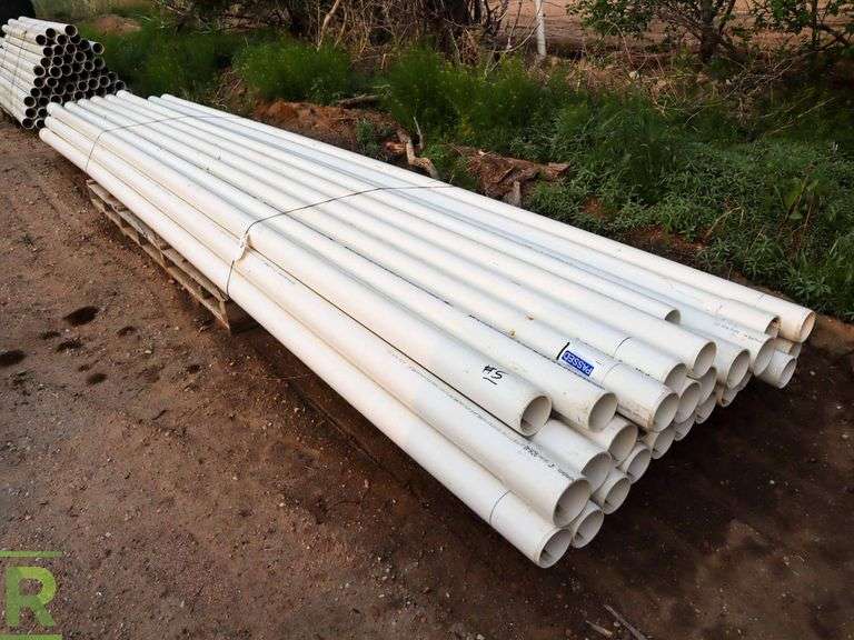 (27) Sections Of PVC Pipe, 20' x 4" Roller Auctions