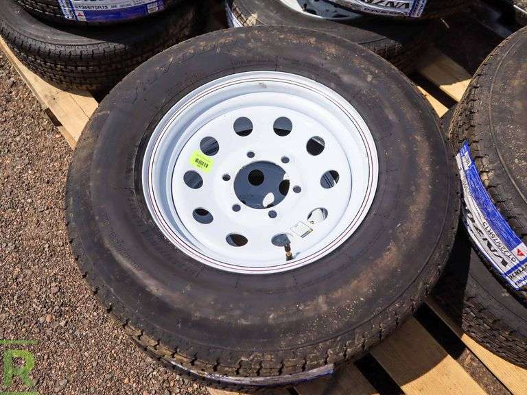 Set of (4) New Vitour ST225/75R15 Radial Trailer Tires On 6Lug Wheels