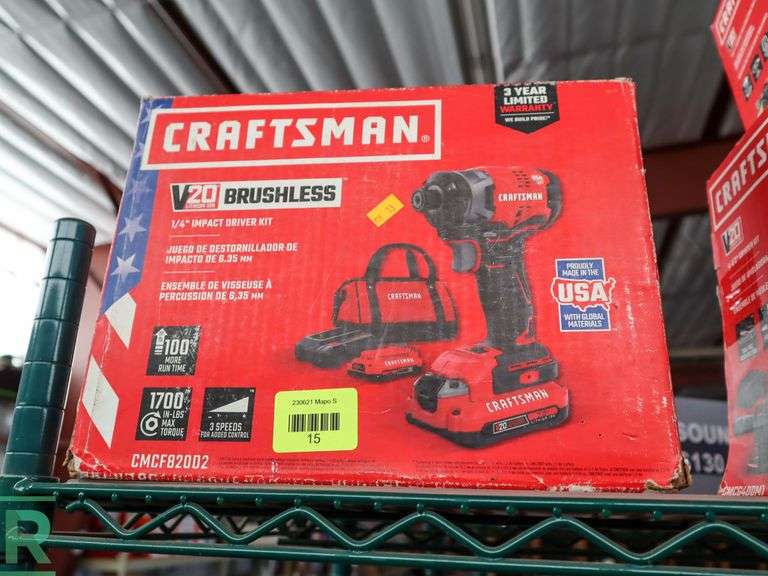 Craftsman CMCF820D2 1/4" Impact Driver Kit Roller Auctions