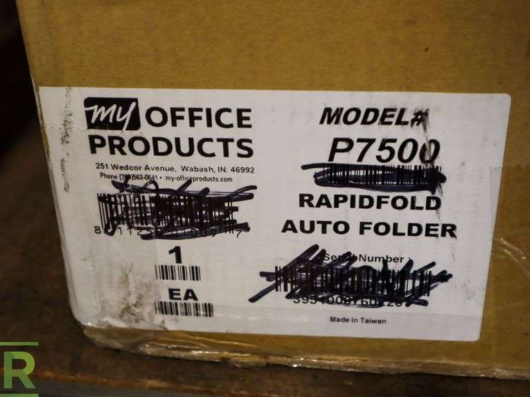 My Office Products P7500 Rapid Fold Automatic Paper Folder Roller