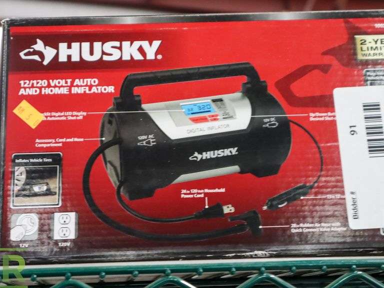 Husky 1002882919 12/120V Inflator Roller Auctions