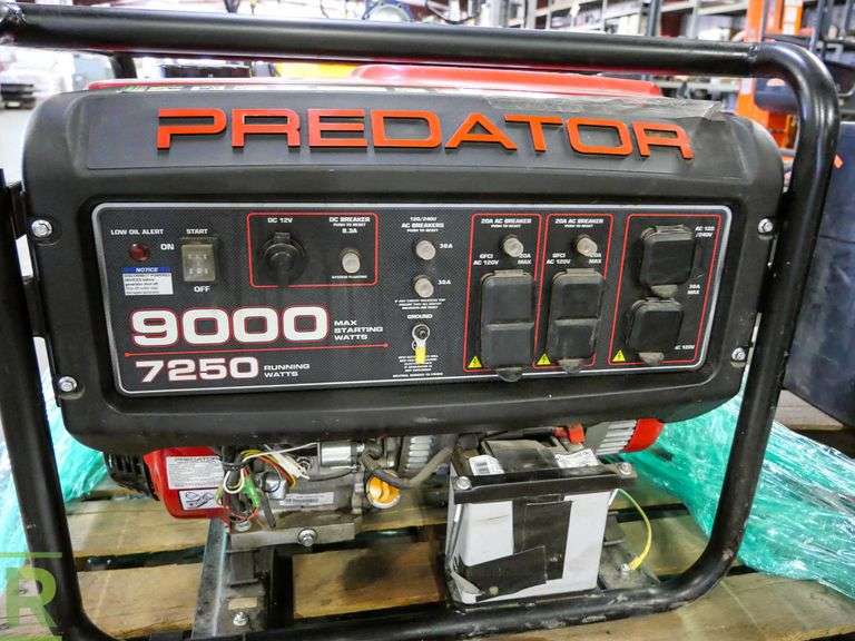 Predator 9000 Generator, Gas, 7250W, Electric Start Roller Auctions