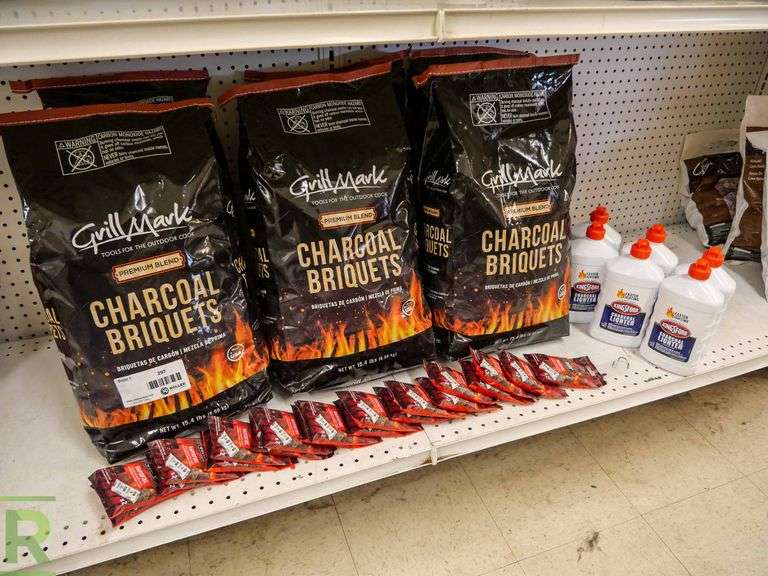(6) Bags of Grill Mark Charcoal Briquets, (6) Bottles of Kingsford