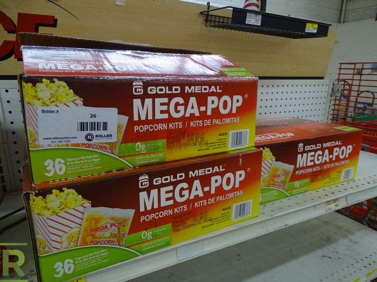 (3) Boxes of Gold Medal megaPop Popcorn Kits (Expired 7/8/2022