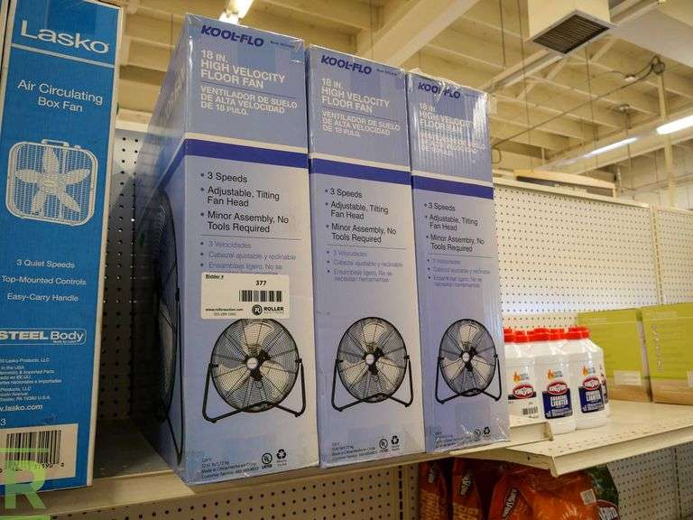 (3) KoolFlo Floor Fan, 3Speeds Roller Auctions