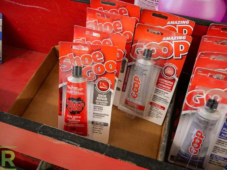 (2) Trays of Adhesive Goop, Shoe Goo and E6000 Glue Roller Auctions