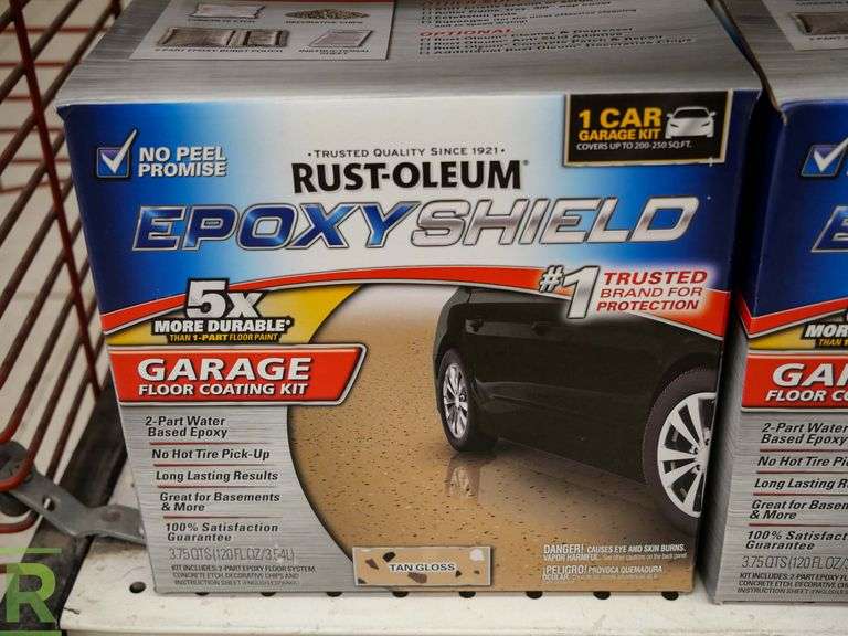 (2) Boxes of Rustoleum Epoxy Shield Garage Floor Coating, Tan Gloss