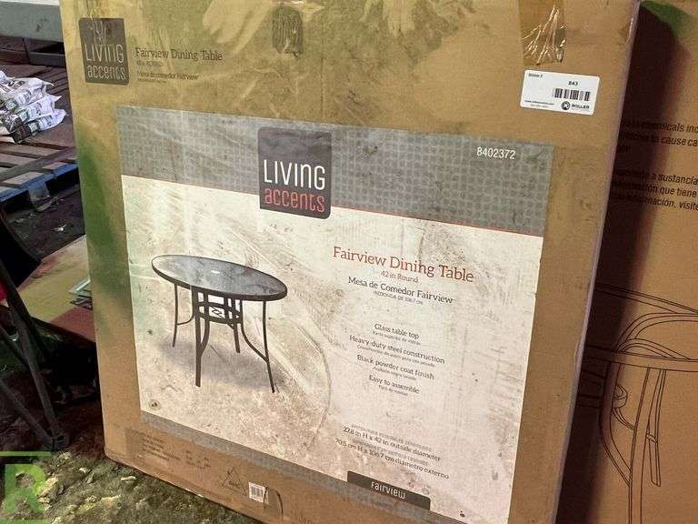 Living Accents 8402372 Fairview Dining Table Roller Auctions