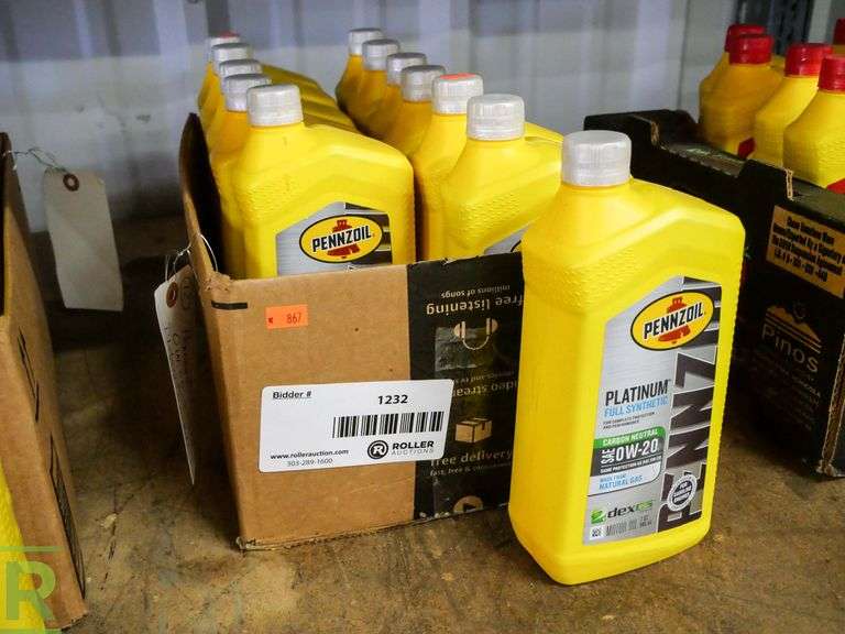 (12) 1Qt Pennzoil Motor Oil; OW20 Roller Auctions