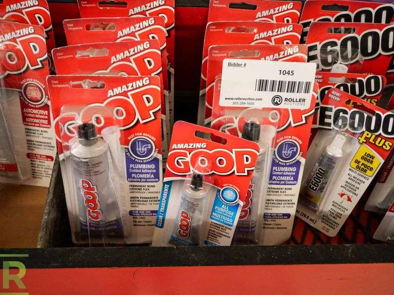 (2) Trays of Adhesive Goop, Shoe Goo and E6000 Glue Roller Auctions