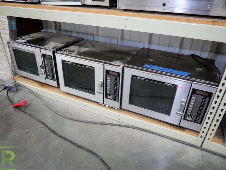 (3) Amana RFS9MP2 Commercial Microwaves (1Inoperable Arcing Issues