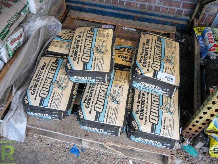(4) Pallets of (7) 60lb Bags of Quikrete High Strength Concrete Mix, (5