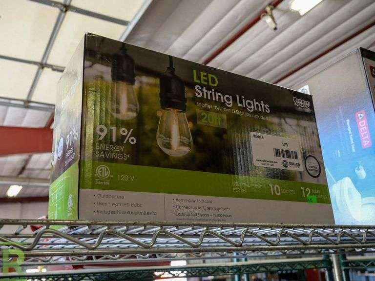 New Feit Electric LED String Lights, 20' Roller Auctions