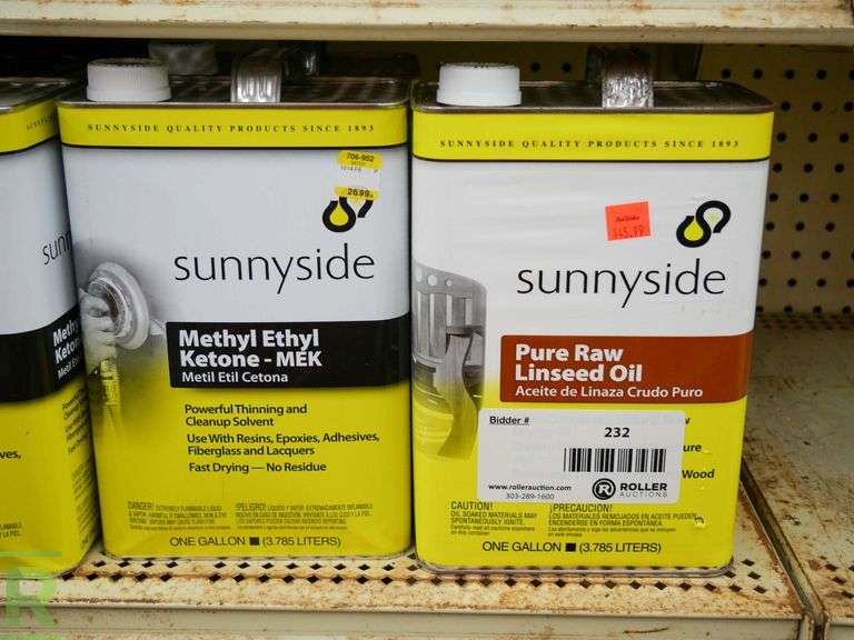 (8) 1Gallon Sunnyside Xylol, Mek and Linseed Oil Roller Auctions
