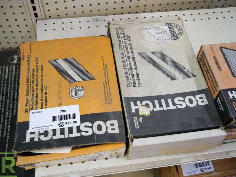 (6) Boxes of Bostitch Pneumatic Nails; Framing, Finish and Clipped Head