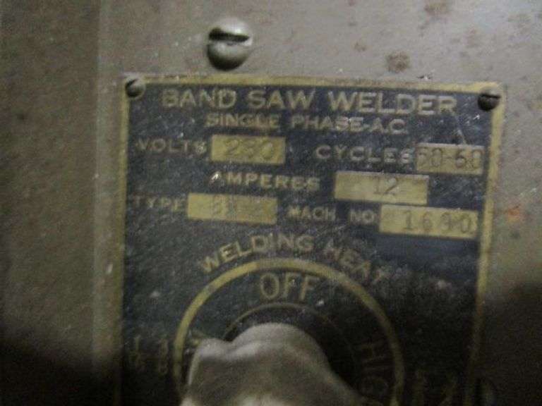 GROB BROTHERS VERTICAL BAND SAW WELDER, TYPE BW2, 230V Rosen Systems