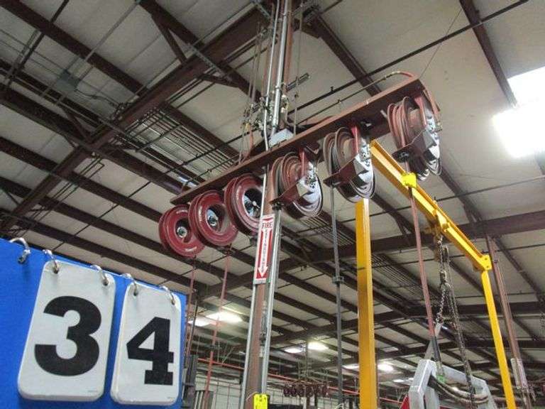 LOT (6) ALEMITE HOSE REELS MDL 7336B, 300PSI, (2) AIR REELS, (1