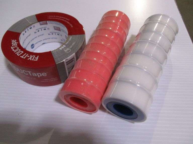 ASSORTED PARTIAL BOXES OF TAPE INCLUDING ELECTRICAL TAPE, TEFLON TAPE
