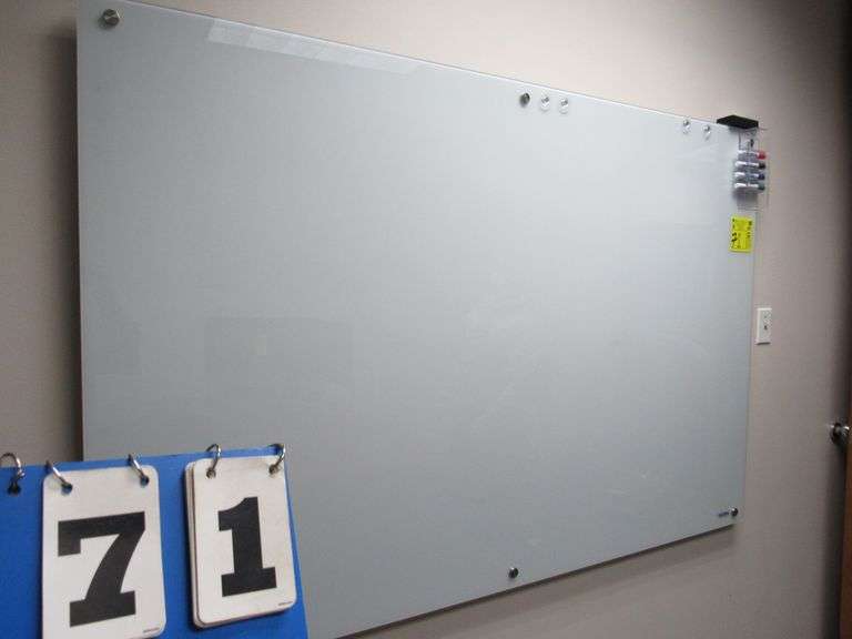 GLOBAL GLASS WHITEBOARD, APPROXIMATELY 6' x 4', MUST REMOVE PROPERLY