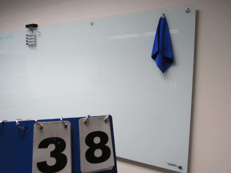 8' x 4' GLOBAL GLASS WHITE BOARD, MUST REMOVE FROM WALL Rosen Systems