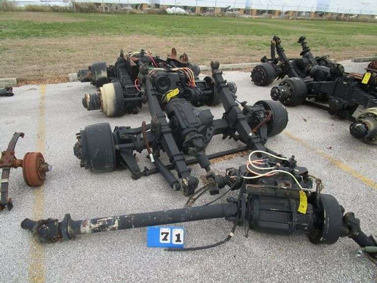 COMPLETE FRONT AND REAR END HEAVY DUTY AXLES WITH DRIVE SHAFT, 5TON MILITARY DUTY SETUP