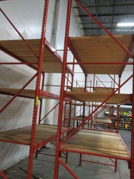 EMPTY PALLET RACK, APPROX. 42" X 8' X 12' HIGH  (BUYER RESPONSIBLE FOR FLUSH CUTTING FLOOR ANCHOR STUDS AFTER DISASSEMBLY)   (sold 6x the money) **Located in the Northwest Warehouse**