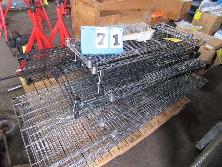 LOT, ULINE METRO SHELVING WITH POSTS AND PLASTIC CLAMPS, ASSORTED