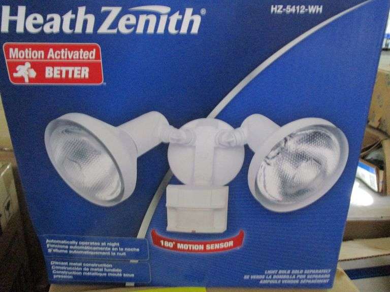 CASE, HEATHZENITH DUAL HEAD MOTION ACTIVATED OUTDOOR LIGHT FIXTURE HZ