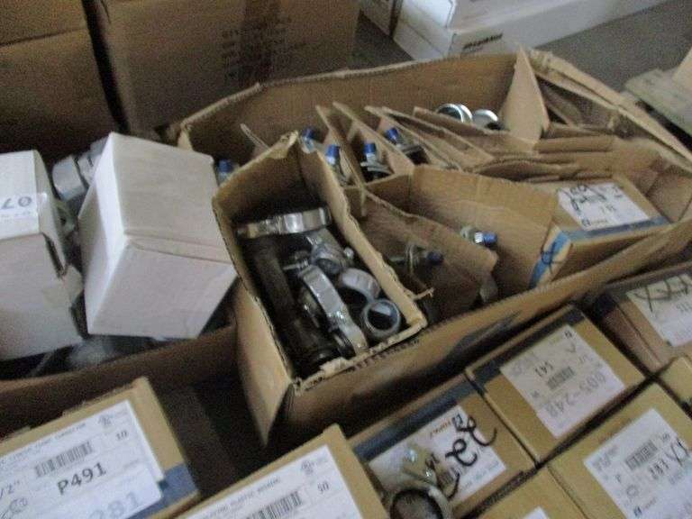 PALLET, APPROX. (91) BOXES INCLUDING ASSORTED EMT FITTINGS, COUPLINGS