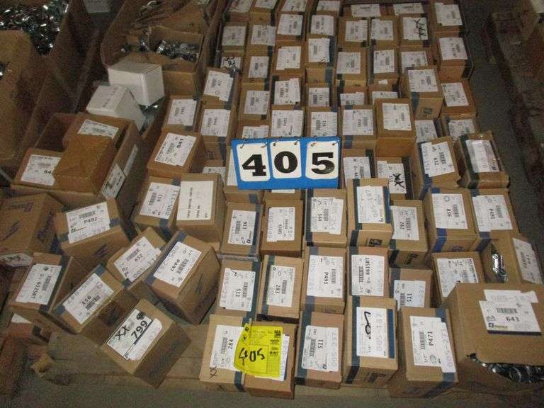PALLET, APPROX. (91) BOXES INCLUDING ASSORTED EMT FITTINGS, COUPLINGS