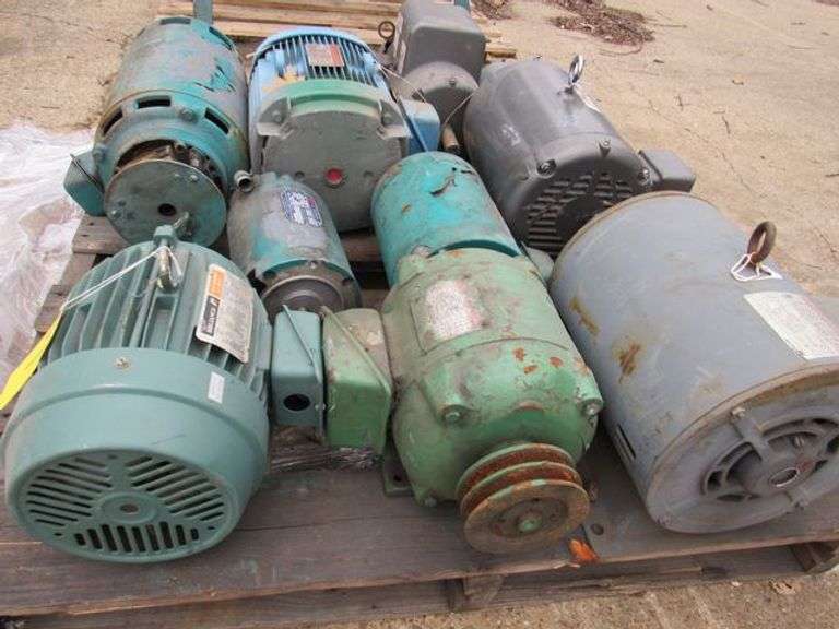 (1) PALLET, (10) ASSORTED MOTORS AS SHOWN