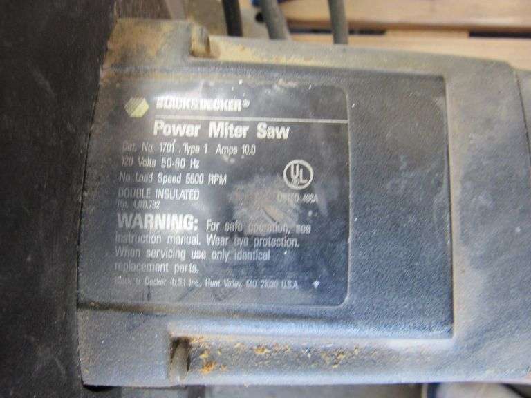 (1) MITER SAW, BLACK & DECKER, PART NO. 1701, 8" Rosen Systems