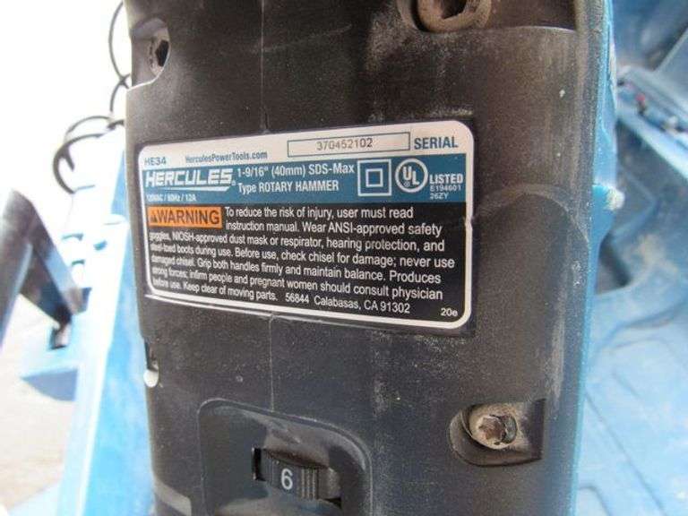 ELECTRIC HAMMER DRILL, HERCULES HE34 WITH CARRYING CASE Rosen Systems