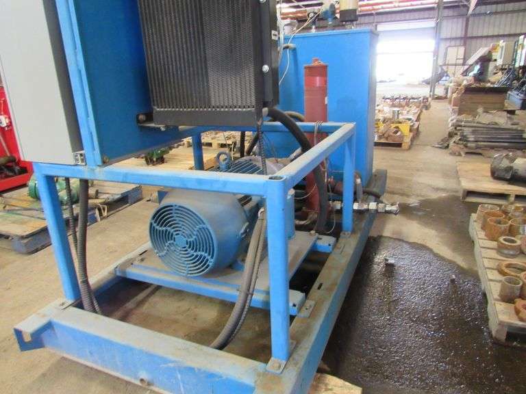 SKID MOUNTED HYDRAULIC POWER UNIT, ELECTRIC MOTOR W/50 HP, W/MAIN