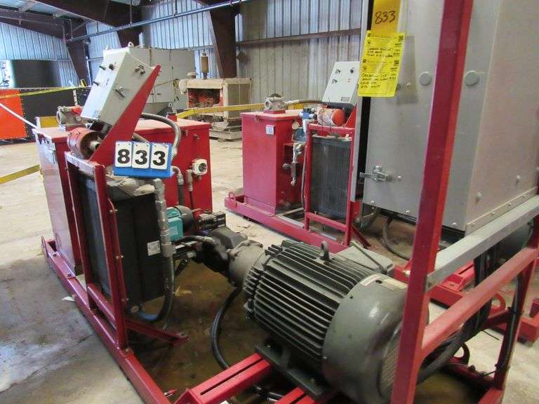 CAMERON SKID MOUNTED HYDRAULIC POWER UNIT WITH 75 HP ELECTRIC MOTOR