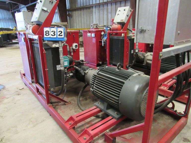CAMERON SKID MOUNTED HYDRAULIC POWER UNIT WITH 75 HP ELECTRIC MOTOR