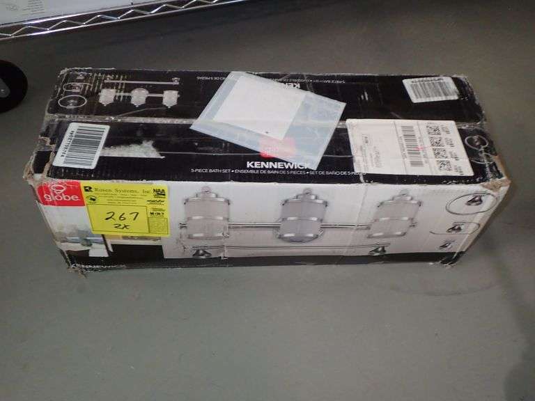 GLOBE KENNEWICK FIVE PIECE BATH SET **sold 2X the money** Rosen Systems