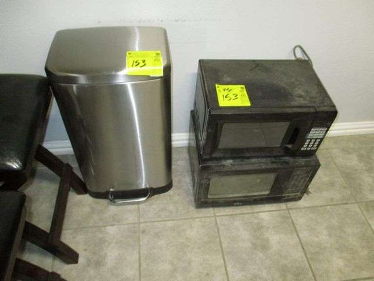LOT, TRASH CAN, (3) MICROWAVE OVENS AND (2) FOLDING LAWN CHAIRS Rosen