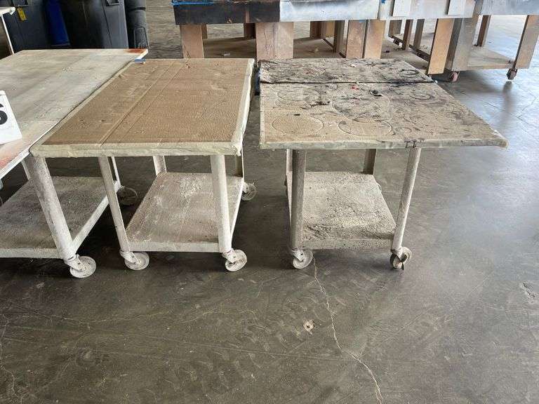 (6) ASSORTED ROLLING WORK TABLES/ CARTS Rosen Systems