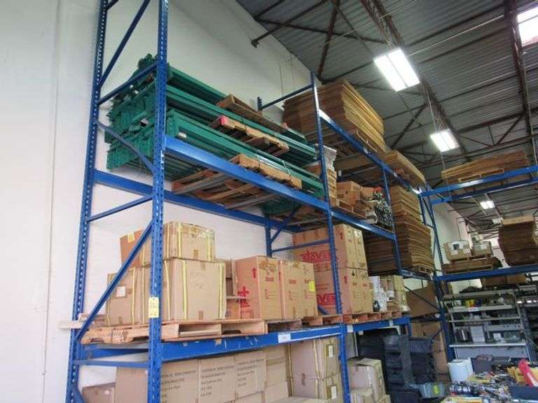 SECTIONS OF EMPTY PALLET RACK, TEAR DROP STYLE APPROX. 42" X 9' X 16