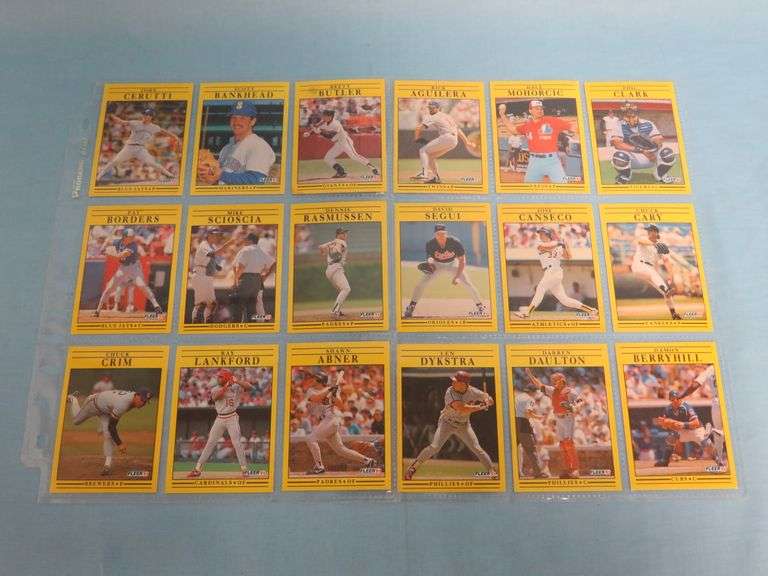 Yellow Set of Baseball Cards 27 Cards Rowe Realty Auctions & Appraisal
