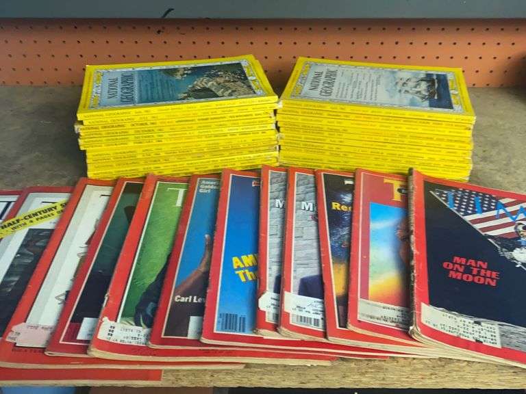 Vintage Time Magazines and National Geographic reSettled Life