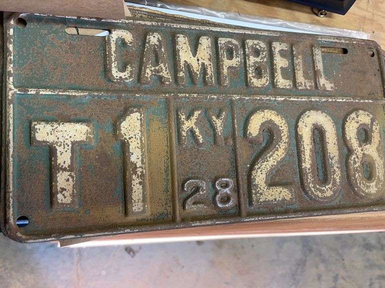 KY 1928 Campbell County License Plate reSettled Life