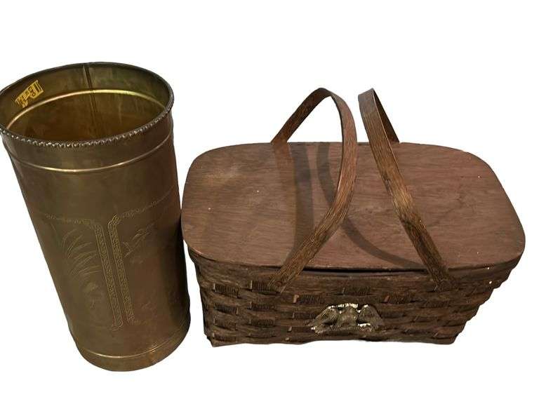 Vintage Picnic Basket & Umbrella Stand reSettled Life