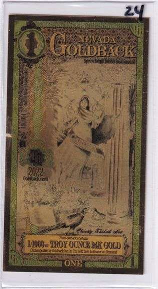 Complete 8 States Goldback Set - AZ, FL, NV, NH, SD, OK, UT, WY - 24K Gold Aurum Notes
