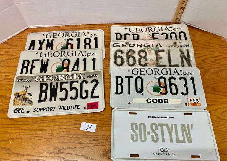 7 Piece License Plates BHHS GA Properties Auction Group