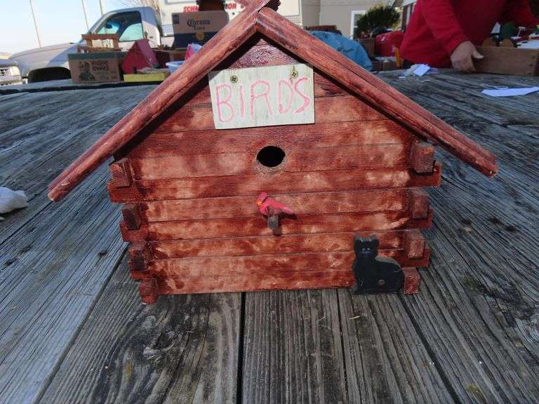 handmade wooden birdhouse Schmid Auction